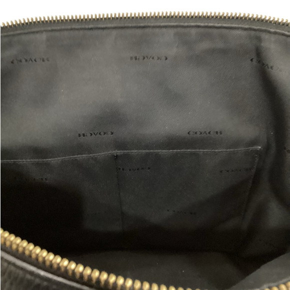 Coach Taylor Tote Black Pebbled Leather Light Gold Shoulder Bag Purse Handbag - Picture 13 of 14